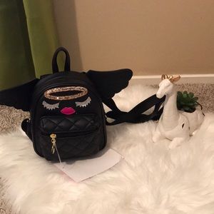 NWT Betsey Johnson mini backpack wings angel